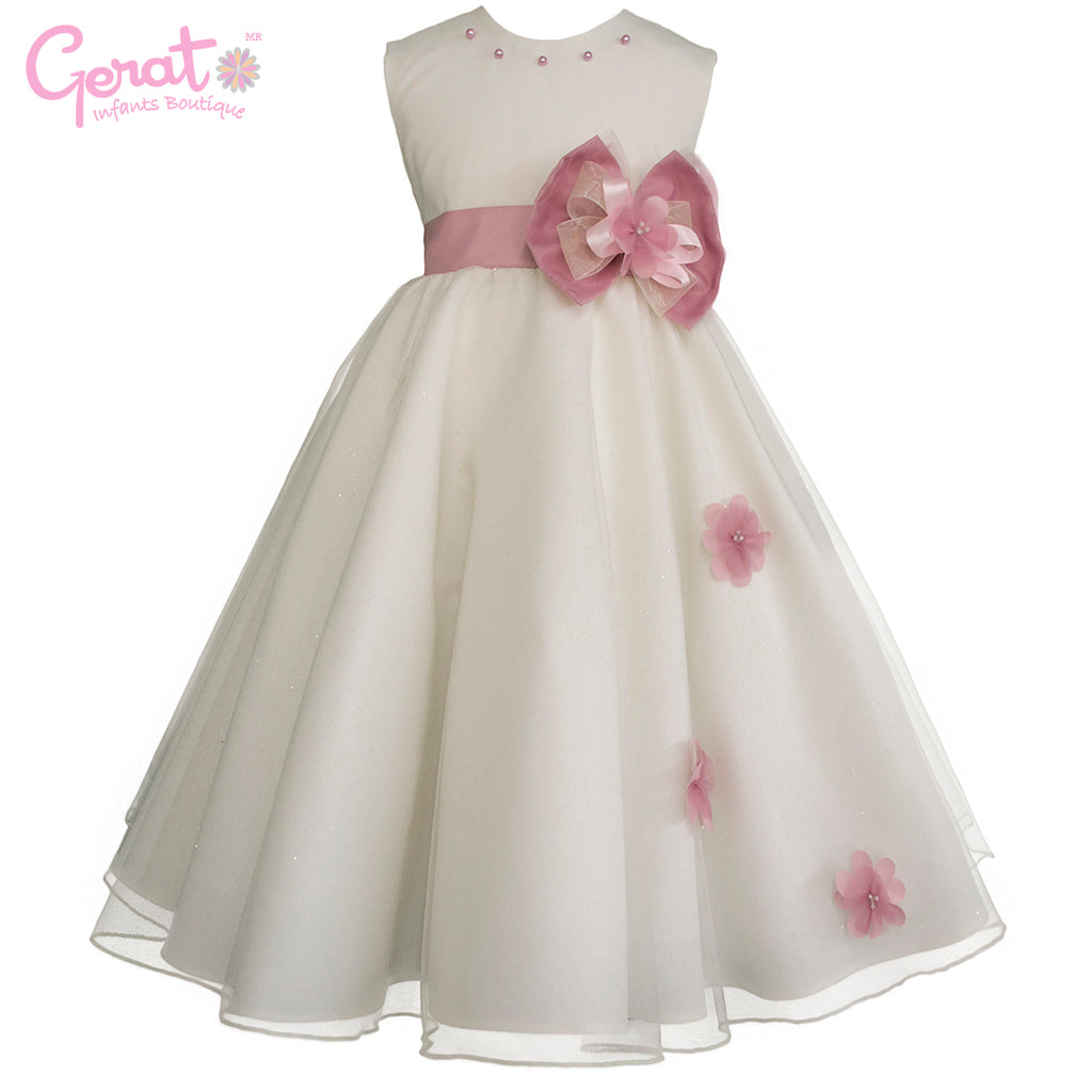 Vestido de fiesta para niña rosa blush Gerat – Gerat Infants Boutique