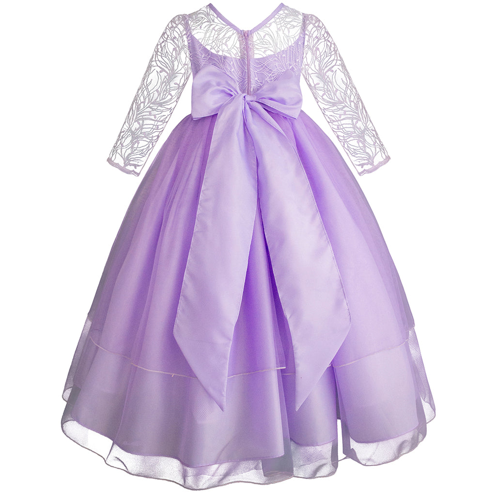 Vestido de fiesta para niñas con mangas Gerat color lila – Gerat Infants  Boutique