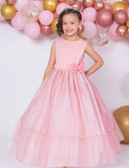 Vestido de fiesta para niña rosa blush Gerat