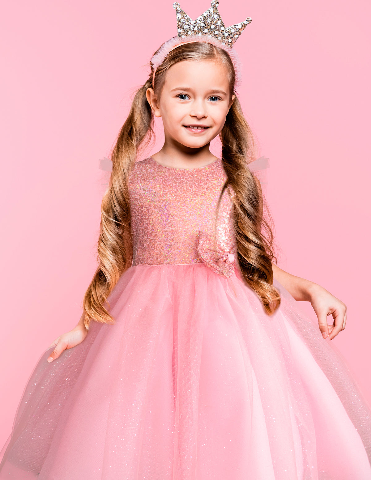 Vestido con rosa con tul para niñas de fiesta Gerat