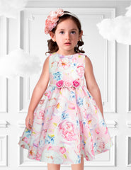 Vestido de Primavera Floral Pastel para Niñas Gerat