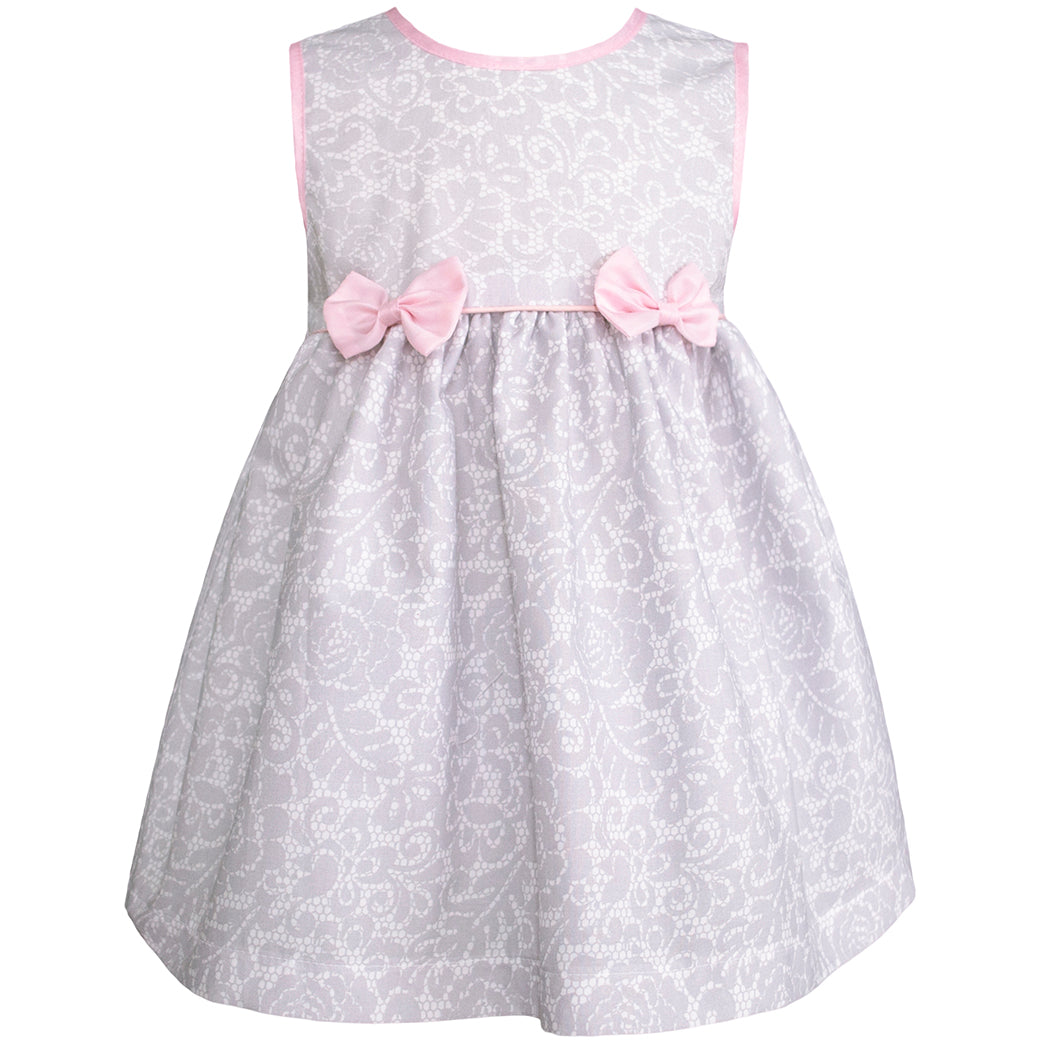 Vestido para Bebés de Gerat Dulzura en Gris y Rosa