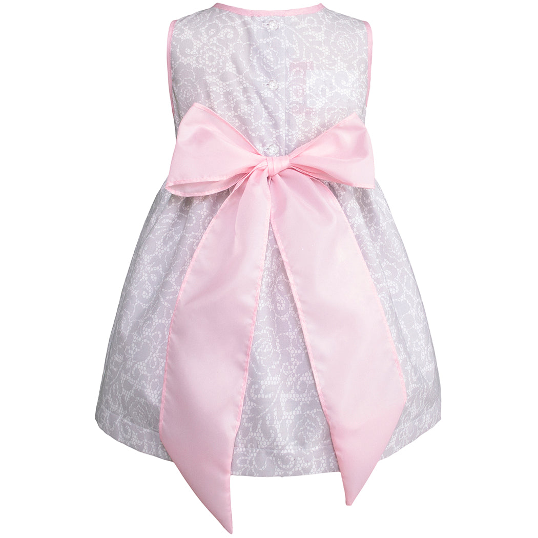 Vestido para Bebés de Gerat Dulzura en Gris y Rosa