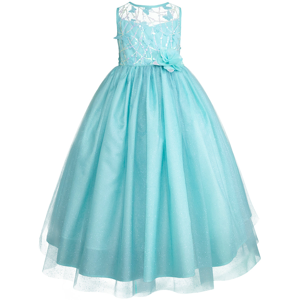 Vestido de Fiesta verde agua Gerat para niñas