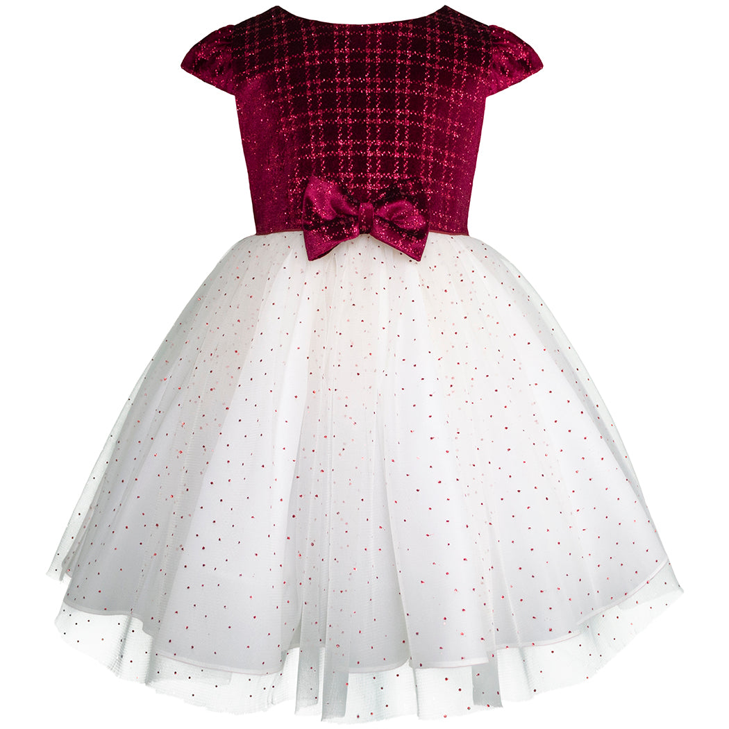 Vestido de Fiesta para Niñas de 4 a 8 Años en Color Vino y Tul - Gerat