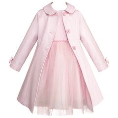 Conjunto Gerat para Niñas 3-10 Años - Vestido de Tul y Abrigo Rosa