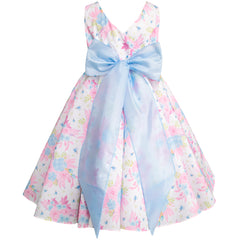 Vestido primaveral para Niñas de Gerat cielo y rosa