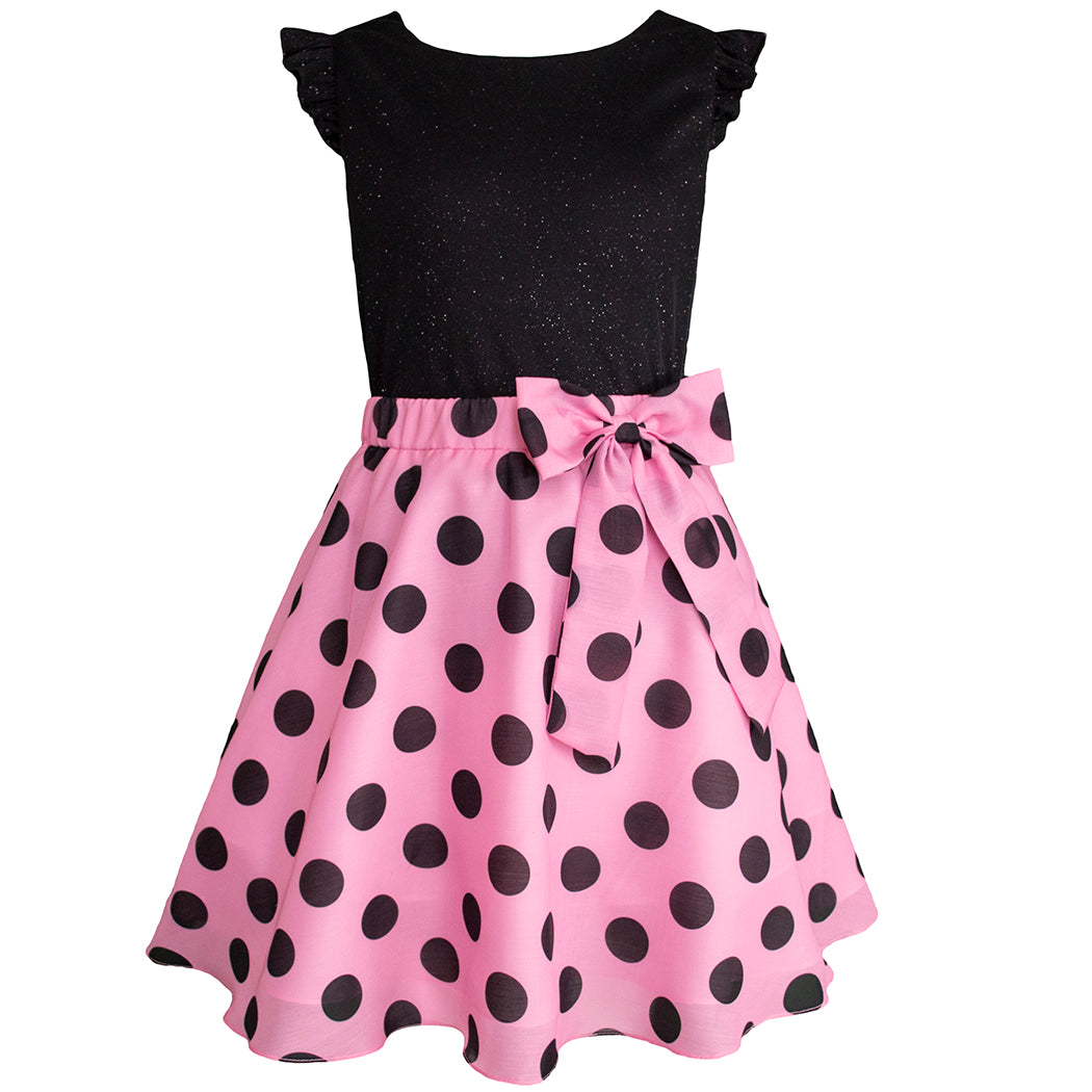 Vestido juvenil rosa con negro Gerat