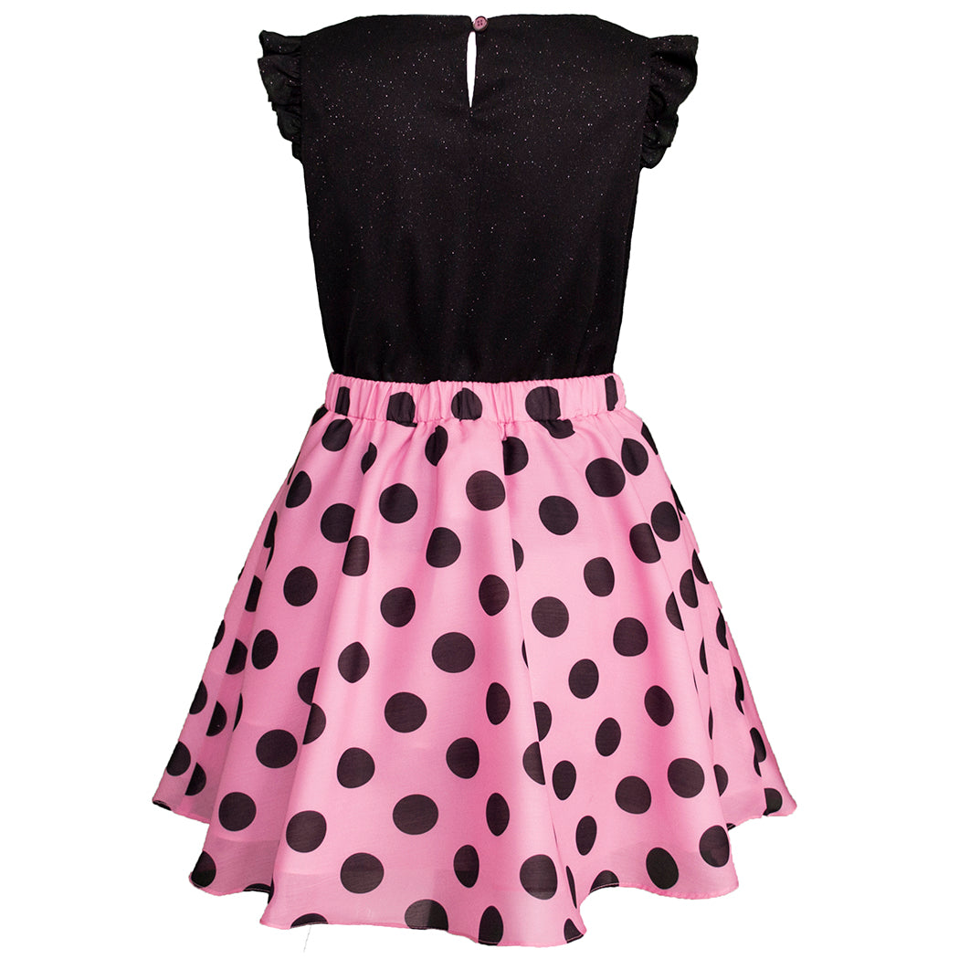 Vestido juvenil rosa con negro Gerat