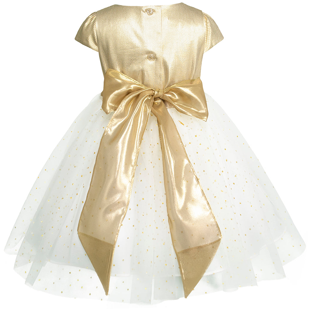 Vestido de Fiesta Dorado para Niñas Pequeñas 2-3 Años - Gerat