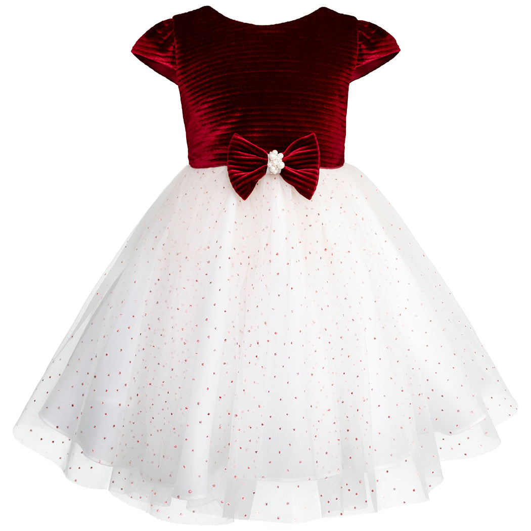 Vestido de Fiesta para Niñas de 2 a 3 Años en Color Rojo y Blanco | Gerat