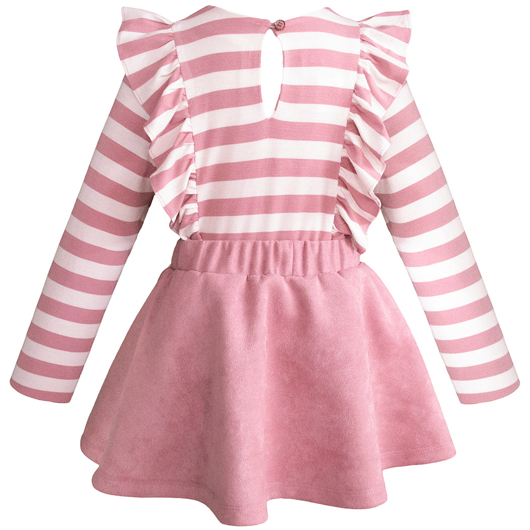 Conjunto para niña falda con blusa color rosa Gerat