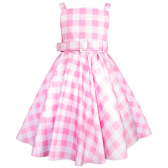 Vestido para niña Gerat de cuadros rosa