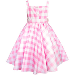 Vestido para niña Gerat de cuadros rosa