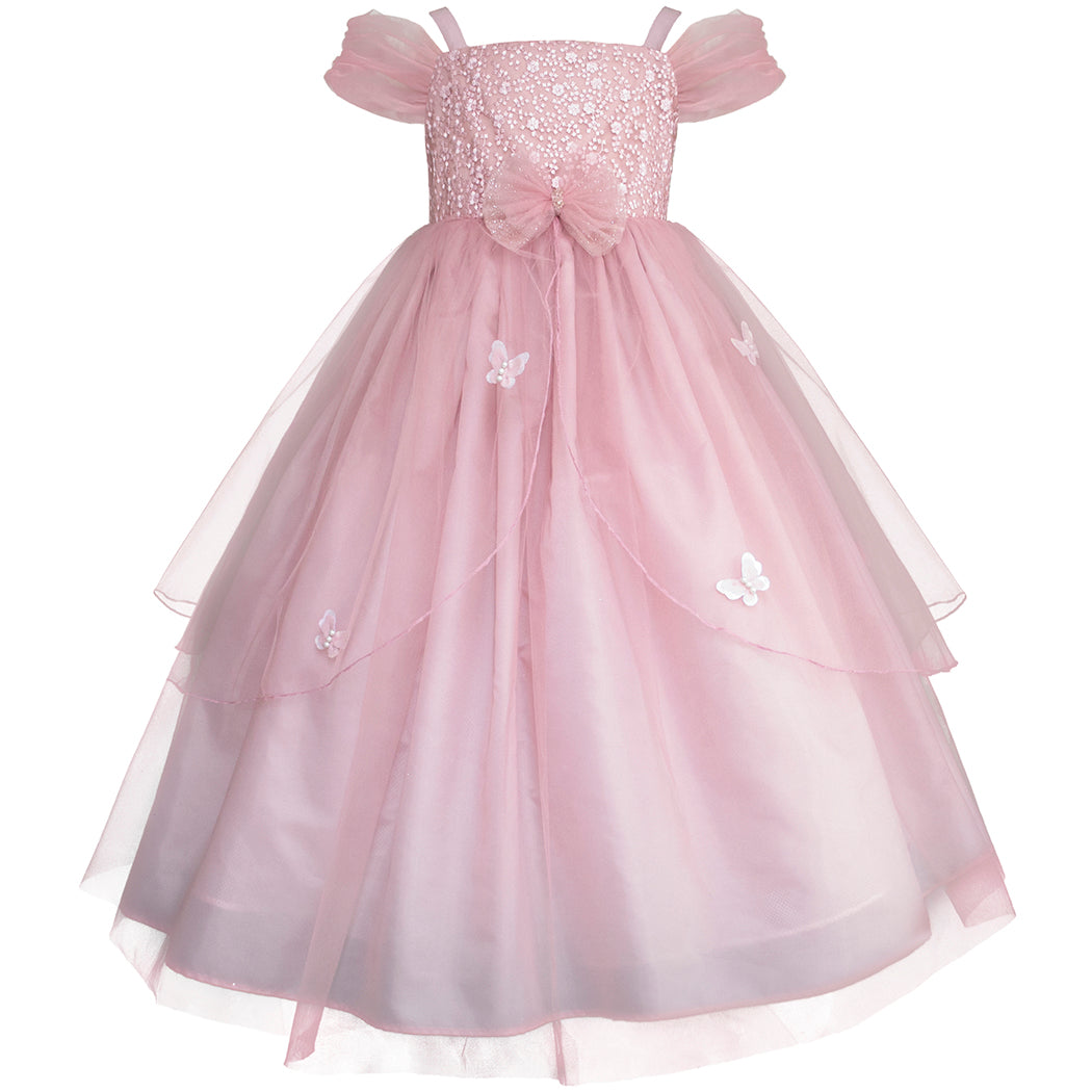 Vestido Rosa de Princesa con Tul para Niñas de 3 a 8 Años - Gerat