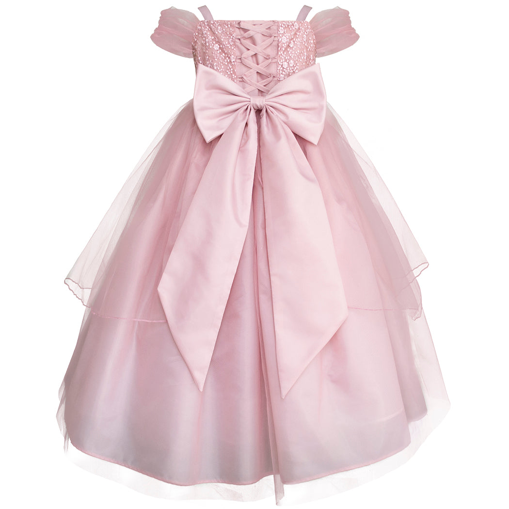 Vestido Rosa de Princesa con Tul para Niñas de 3 a 8 Años - Gerat