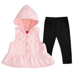 Conjunto para Bebés Gerat 12 a 18 Meses con Chaleco Rosa, Body y Leggings