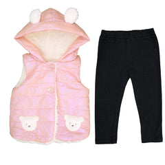 Conjunto para Niñas Gerat 2 a 3 Años con Chaleco Rosa, Blusa y Leggings