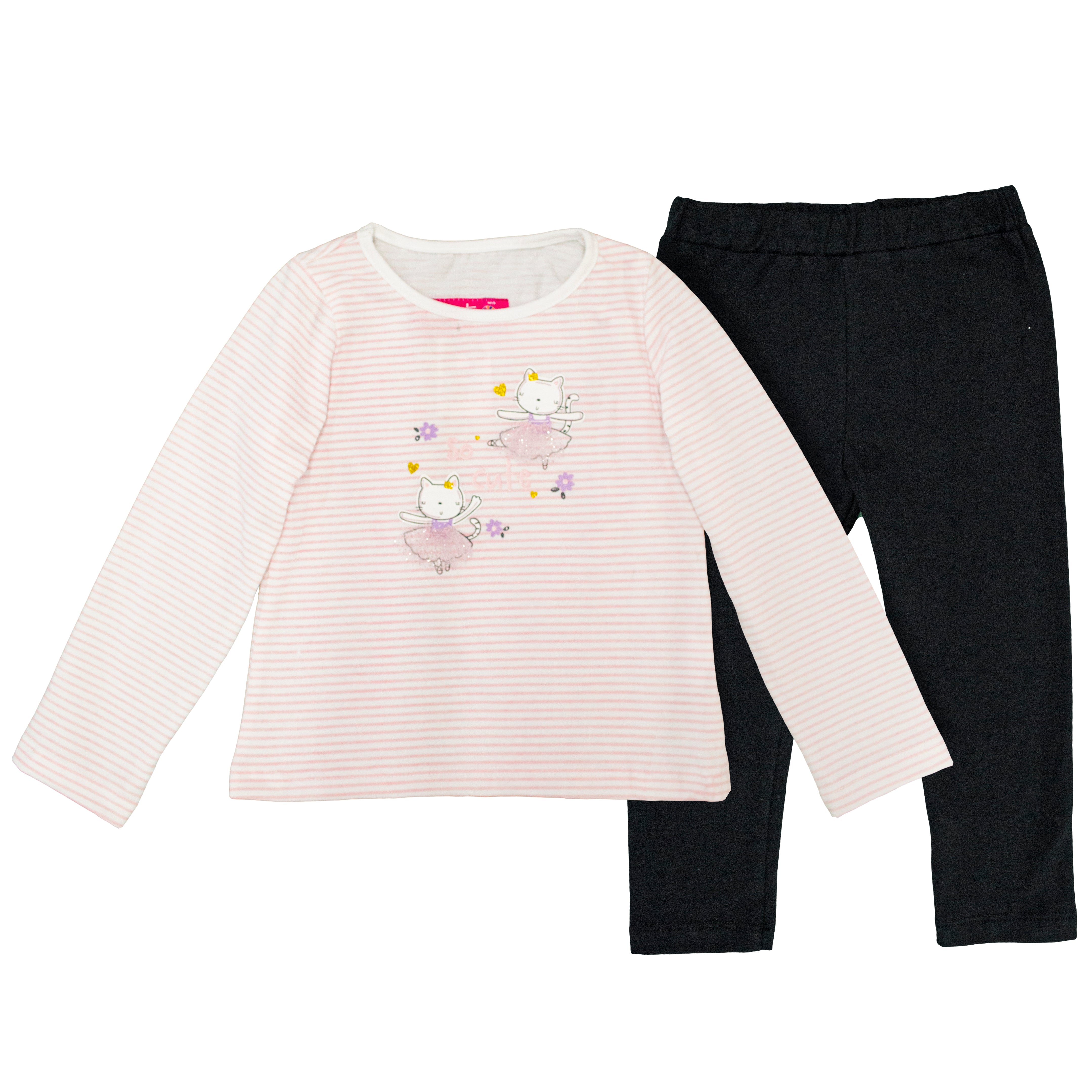 Conjunto para Niñas Gerat 2 a 3 Años con Chaleco Rosa, Blusa y Leggings