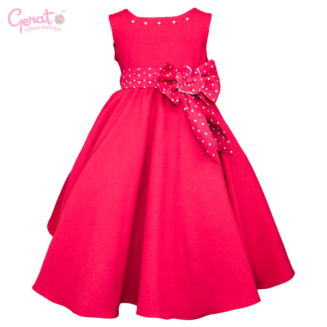 Vestido clasico para niñas color rojo