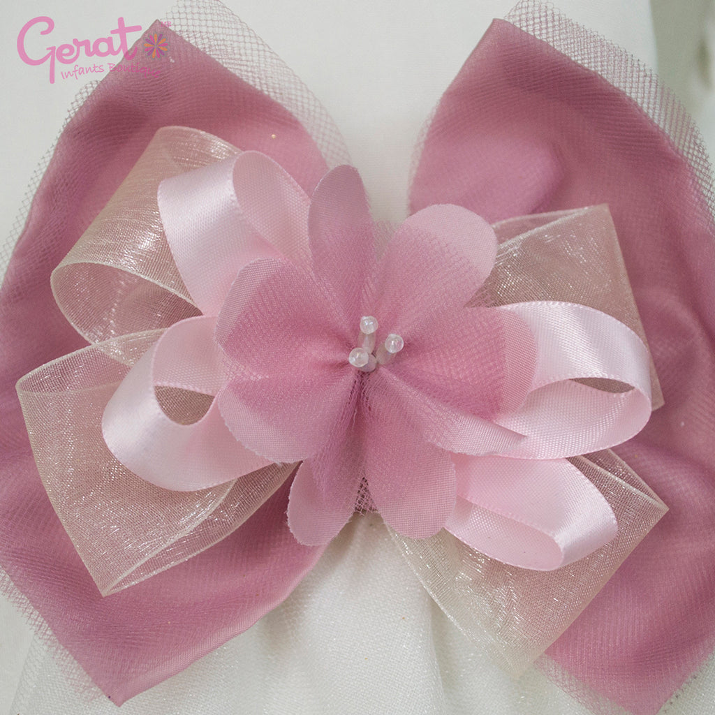 Vestido de fiesta Gerat para niña color hueso con rosa – Gerat