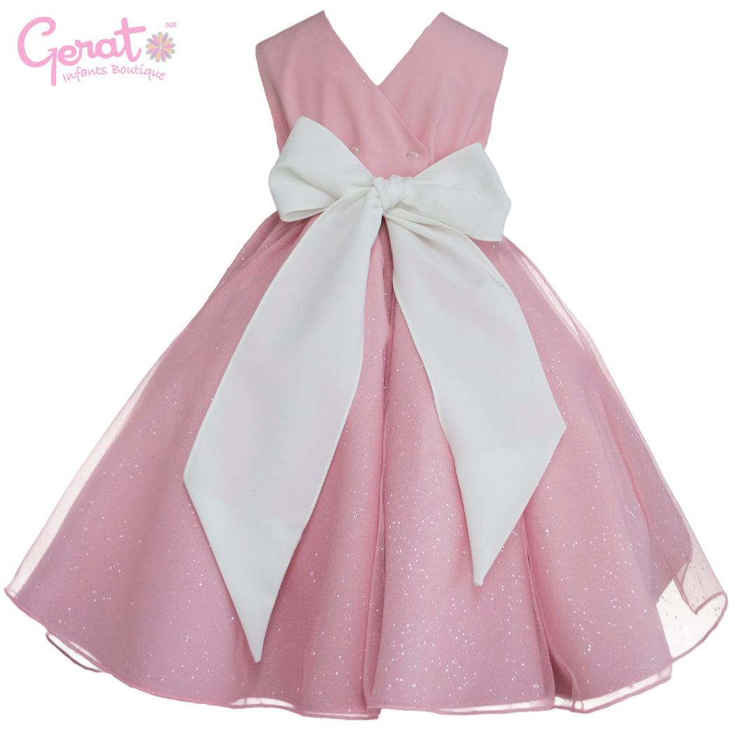 Vestido de niña Gerat color rosa y blanco