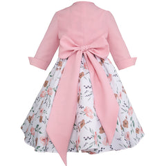 Vestido Gerat para niñas con saco color rosa